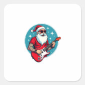 Christmas guitarist  Rockmusic Christmas Vierkante Sticker (Voorkant)