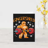 Christmas Gym Gingerbread Gingershred Xmas Workout Kaart (Gele Bloem)