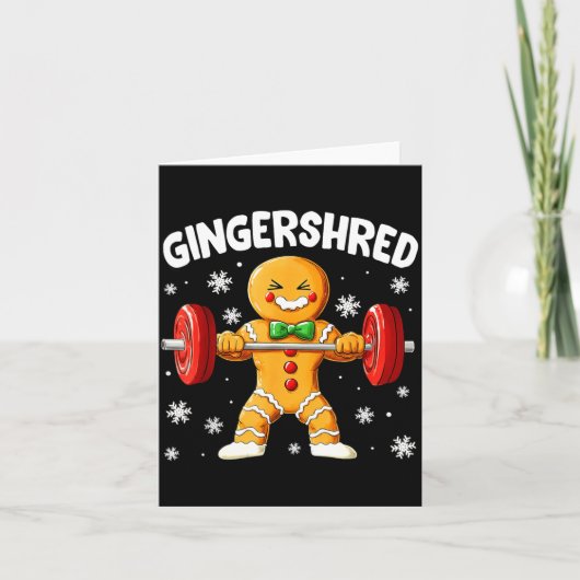 Christmas Gym Gingerbread Gingershred Xmas Workout Kaart (Voorkant)