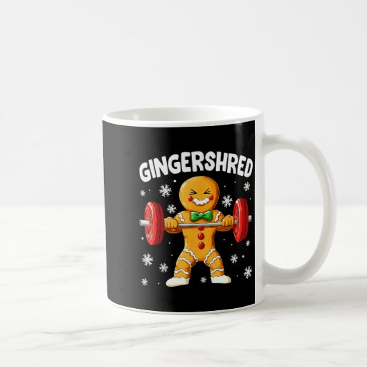 Christmas Gym Gingerbread Gingershred Xmas Workout Koffiemok (Rechts)