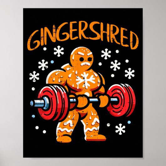 Christmas Gym Gingerbread Gingershred Xmas Workout Poster (Voorkant)