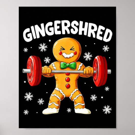 Christmas Gym Gingerbread Gingershred Xmas Workout Poster (Voorkant)