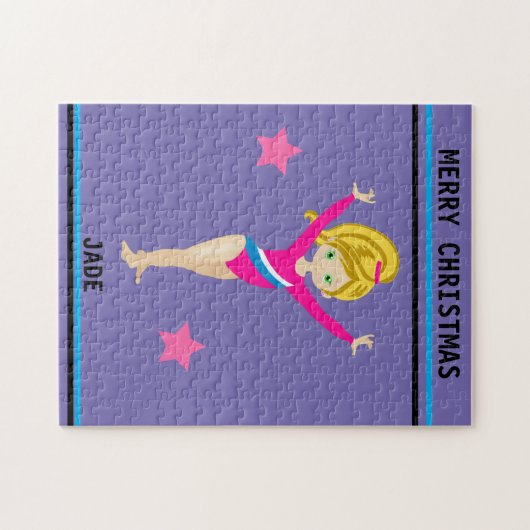 CHRISTMAS GYMNASTICS PUZZLE FOR GIRLS PERSONALIZED LEGPUZZEL (Horizontaal)