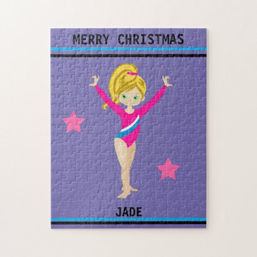 CHRISTMAS GYMNASTICS PUZZLE FOR GIRLS PERSONALIZED LEGPUZZEL (Verticaal)