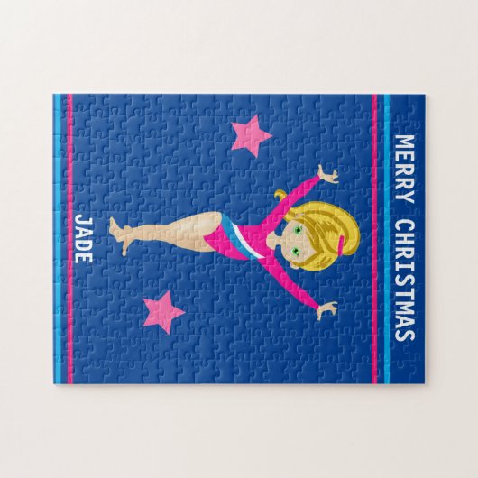 CHRISTMAS GYMNASTICS PUZZLE FOR GIRLS PERSONALIZED LEGPUZZEL (Horizontaal)