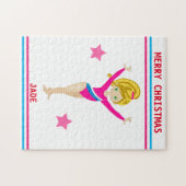 CHRISTMAS GYMNASTICS PUZZLE FOR GIRLS PERSONALIZED LEGPUZZEL (Horizontaal)