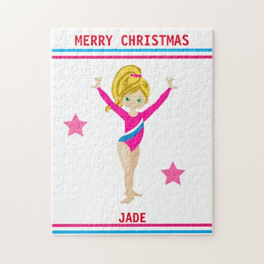 CHRISTMAS GYMNASTICS PUZZLE FOR GIRLS PERSONALIZED LEGPUZZEL (Verticaal)