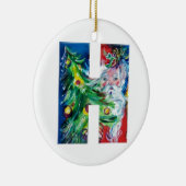 CHRISTMAS H BRIEF / SANTA MET CHRISTMAS TREE KERAMISCH ORNAMENT (Rechts)
