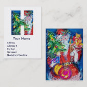 CHRISTMAS H BRIEF / SANTA MET CHRISTMAS TREE VISITEKAARTJE (Voorkant / Achterkant)