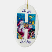 CHRISTMAS H LETTER/INSPIRED SANTA MONOGRAM KERAMISCH ORNAMENT (Rechts)