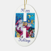 CHRISTMAS H LETTER/INSPIRED SANTA MONOGRAM KERAMISCH ORNAMENT (Links)