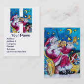 CHRISTMAS H LETTER/INSPIRED SANTA MONOGRAM VISITEKAARTJE (Voorkant / Achterkant)