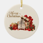 Christmas Hamster Exploring Gifts Ornament (Voorkant)