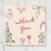 Christmas Hand Drawn Bridal Shower  Bedankjes Labels (Voorkant)