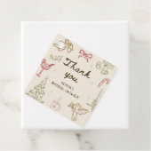 Christmas Hand Drawn Bridal Shower Bedankjes Labels (In situ)