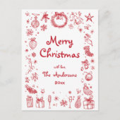 Christmas Hand Drawn  Feestdagenkaart (Voorkant)