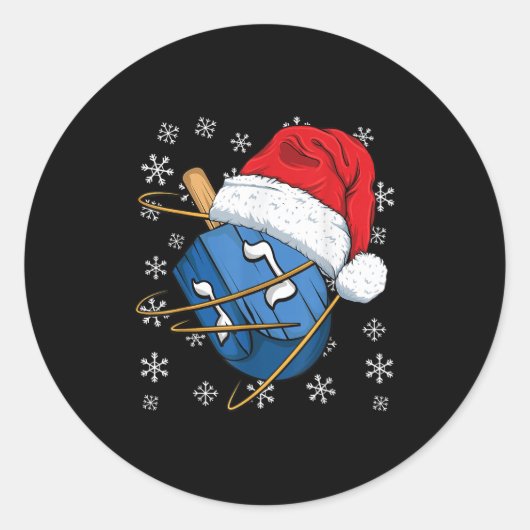 Christmas Hanukkah Dreidel Jewish Designs Uni-kids Ronde Sticker (Voorkant)