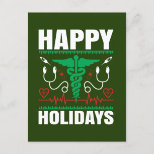 Christmas Happy Holidays Nurse Feestdagenkaart