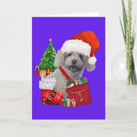 Christmas Happy Holidays Poodle Greeting Card Kaart (Voorkant)