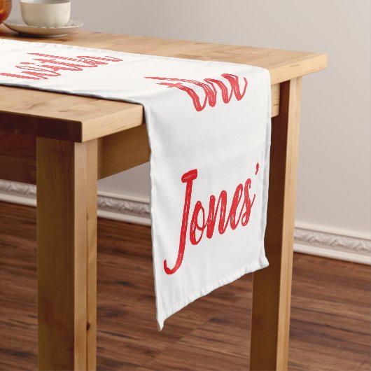 Christmas Happy Penguin Personalize 14 x 72 Korte Tafelloper (Voorbeeld)