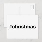 CHRISTMAS Hashtag Briefkaart (Voorkant / Achterkant)