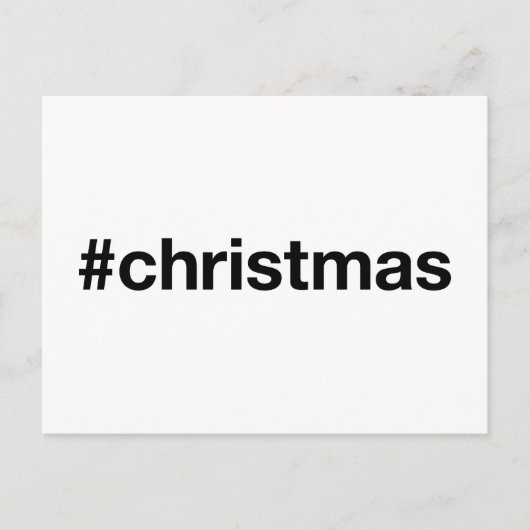 CHRISTMAS Hashtag Briefkaart (Voorkant)