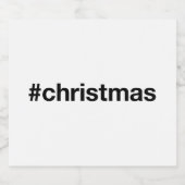 CHRISTMAS Hashtag Sparkling Wijnetiket (Enkel label)