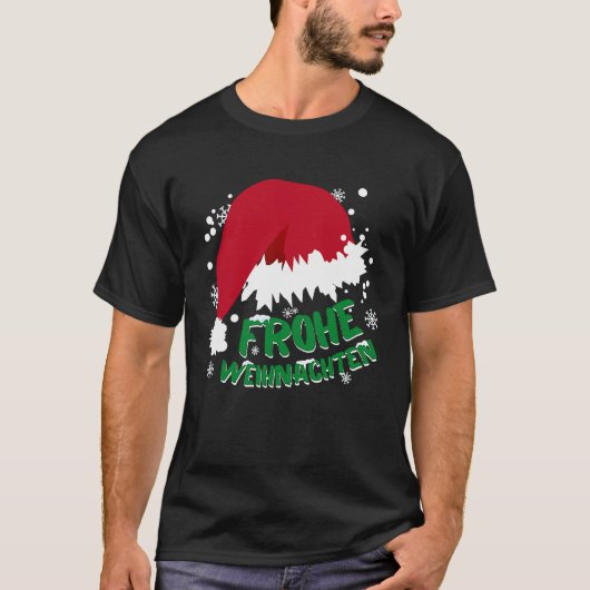 Christmas hat and snow  Merry Christmas T-shirt (Voorkant)