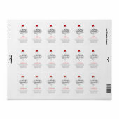 Christmas Hat Elegant Simple Return Address Etiket (Full Sheet)