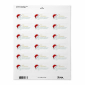 Christmas Hat Elegant Simple Return Address Etiket (Full Sheet)