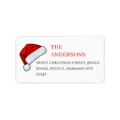 Christmas Hat Elegant Simple Return Address Etiket (Voorkant)