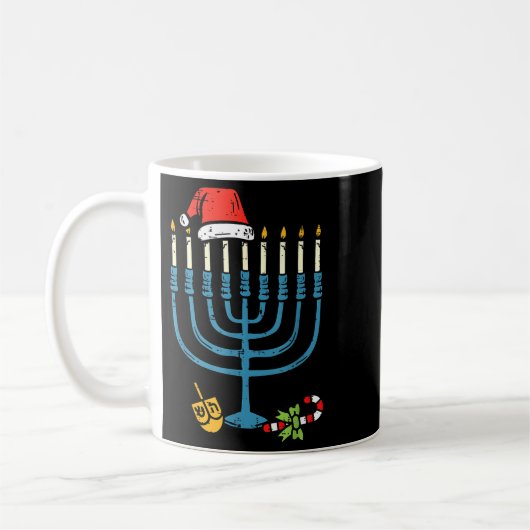 Christmas Hat Menorah Jew Hanukkah Chanukah Men Wo Koffiemok (Links)