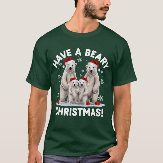 christmas have a beary christmas funny christmas v t-shirt (Voorkant)