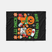 Christmas Have You Tried Icing It Gingerbread Icu  Fleece Deken (Voorkant (Horizontaal))