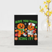 Christmas Have You Tried Icing It Gingerbread Icu  Kaart (Gele Bloem)