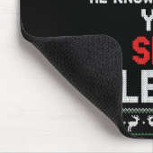 Christmas He Sees You When You're Lifting He Knows Muismat (Hoek)