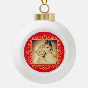 Christmas Heart Lijst Foto Gepersonaliseerde Gift Keramische Bal Ornament