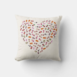 Christmas Heart Pillow | Festive Holiday Decor Cus Kussen