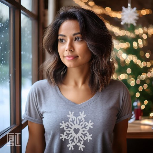 Christmas Heart Snowflake Ornate Classic T-shirt