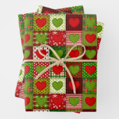 Christmas Hearts Patchwork Quilt Wrapping Sheets  Inpakpapier Vel (In situ)