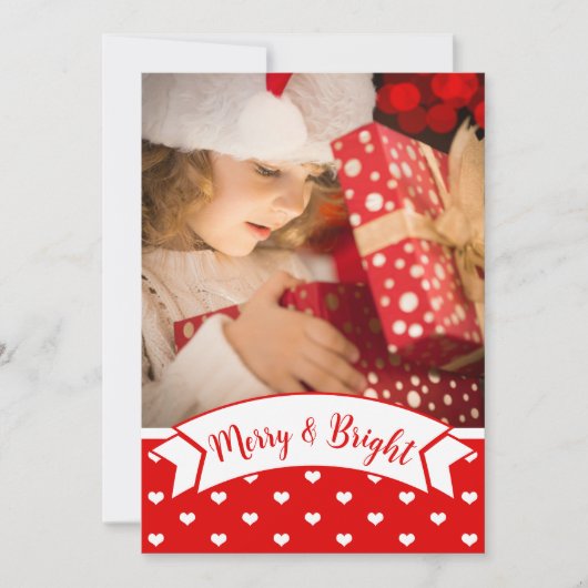 Christmas Hearts Sweet Photo Template Kaart (Voorkant)