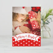 Christmas Hearts Sweet Photo Template Kaart (Staand voorkant)