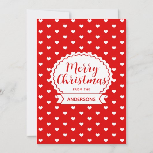 Christmas Hearts Sweet Photo Template Kaart (Achterkant)