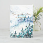 Christmas  heavy snow pine forest 2 card kaart (Staand voorkant)