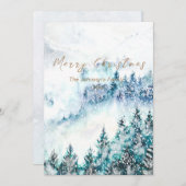 Christmas  heavy snow pine forest 2 card kaart (Voorkant / Achterkant)