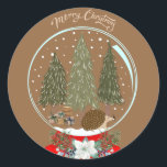 Christmas Hedgehog Snow Wereldbol Sticker<br><div class="desc">Een Kerst sticker met een egel in een wereldbol.</div>