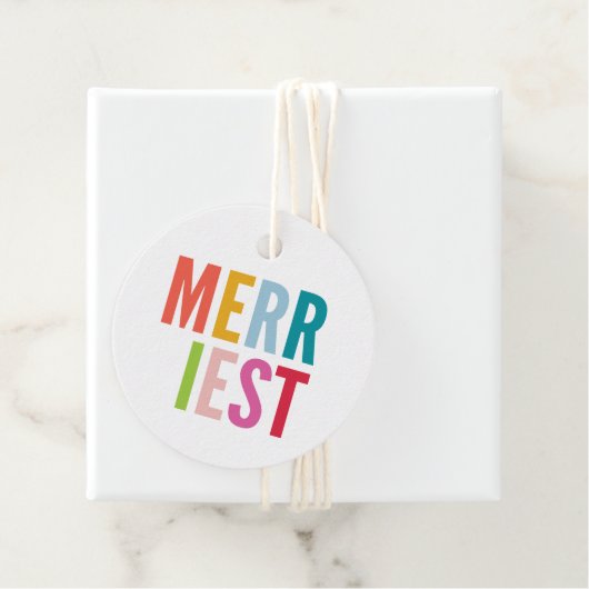 CHRISTMAS HEEFT een moderne, minimale kleurrijke m Bedankjes Labels (In situ)