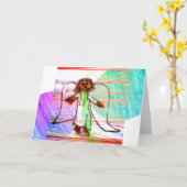 Christmas Herald Angel blij Kaart (Gele Bloem)