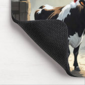 Christmas Hereford Cow In Barn Doorway Muismat (Hoek)