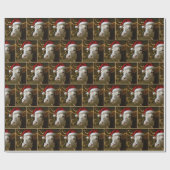 Christmas Hereford Cow Wearing a Santa Hat Cadeaupapier (Vlak)